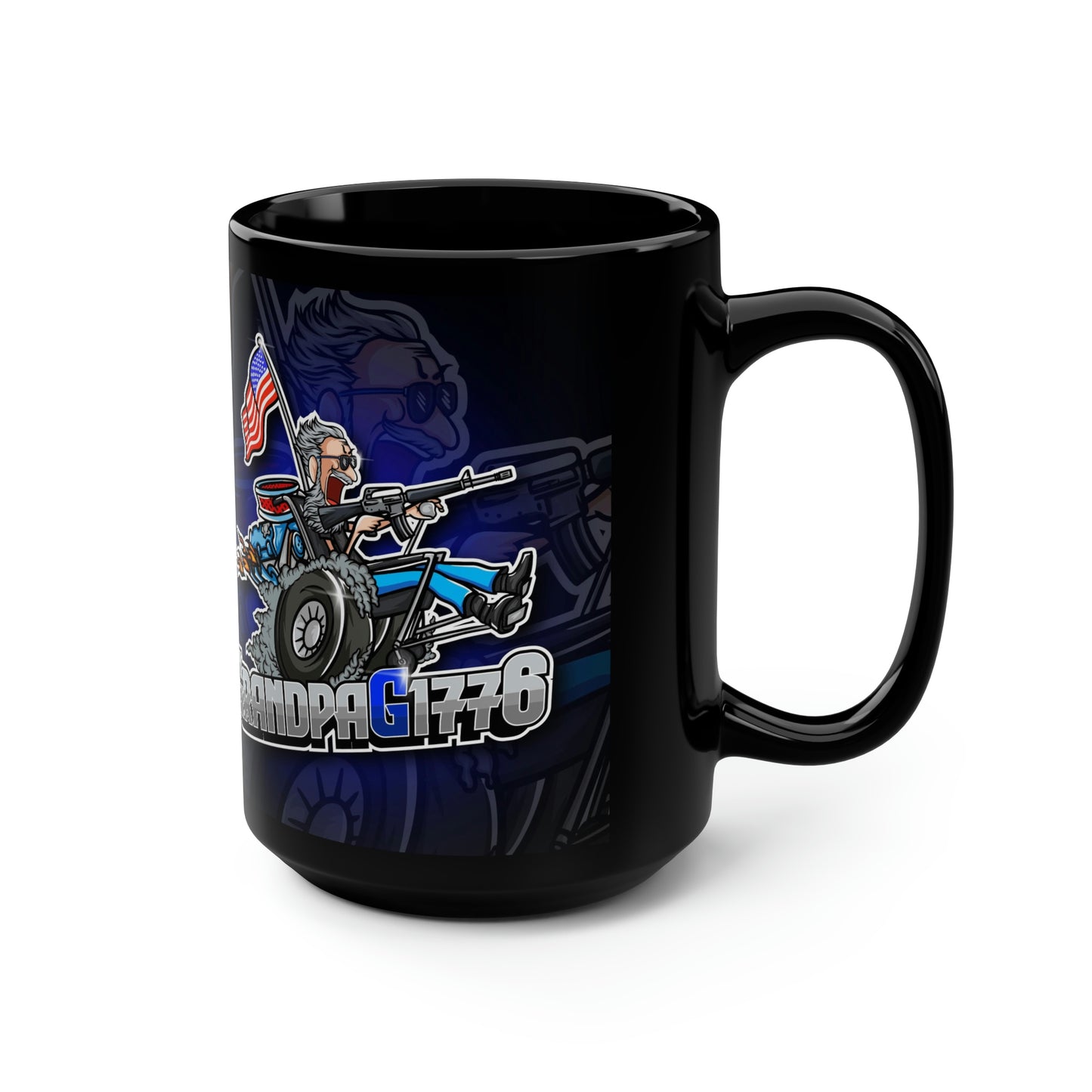 GrandpaG Silhouette Black Mug, 15oz