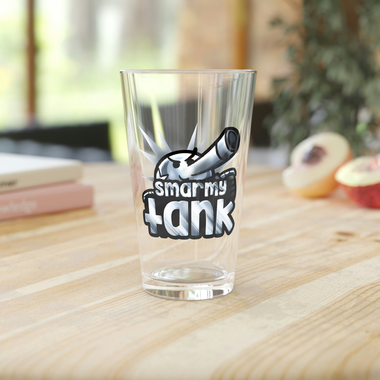 Chrome Smarmy Tank Pint Glass, 16oz