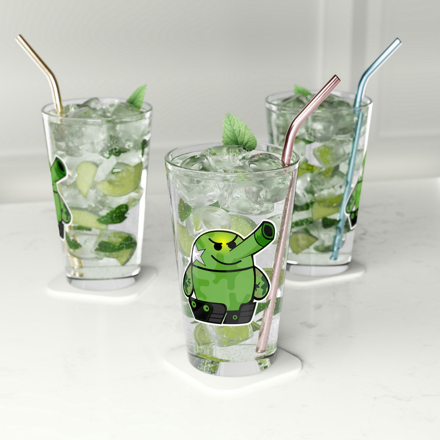 Smarmy Tank Cartoon Pint Glass, 16oz