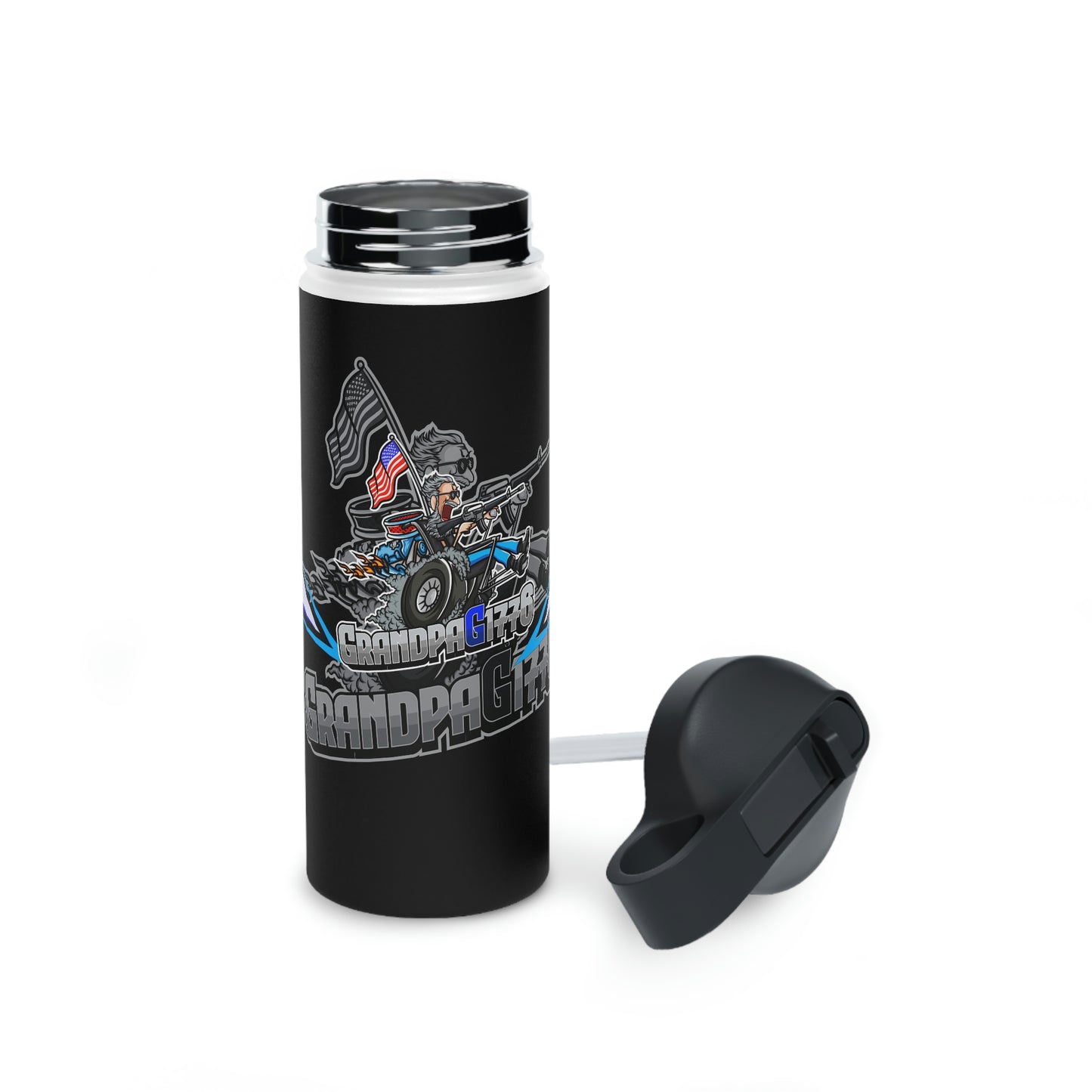 GrandpaG Stainless Steel Water Bottle, Standard Lid