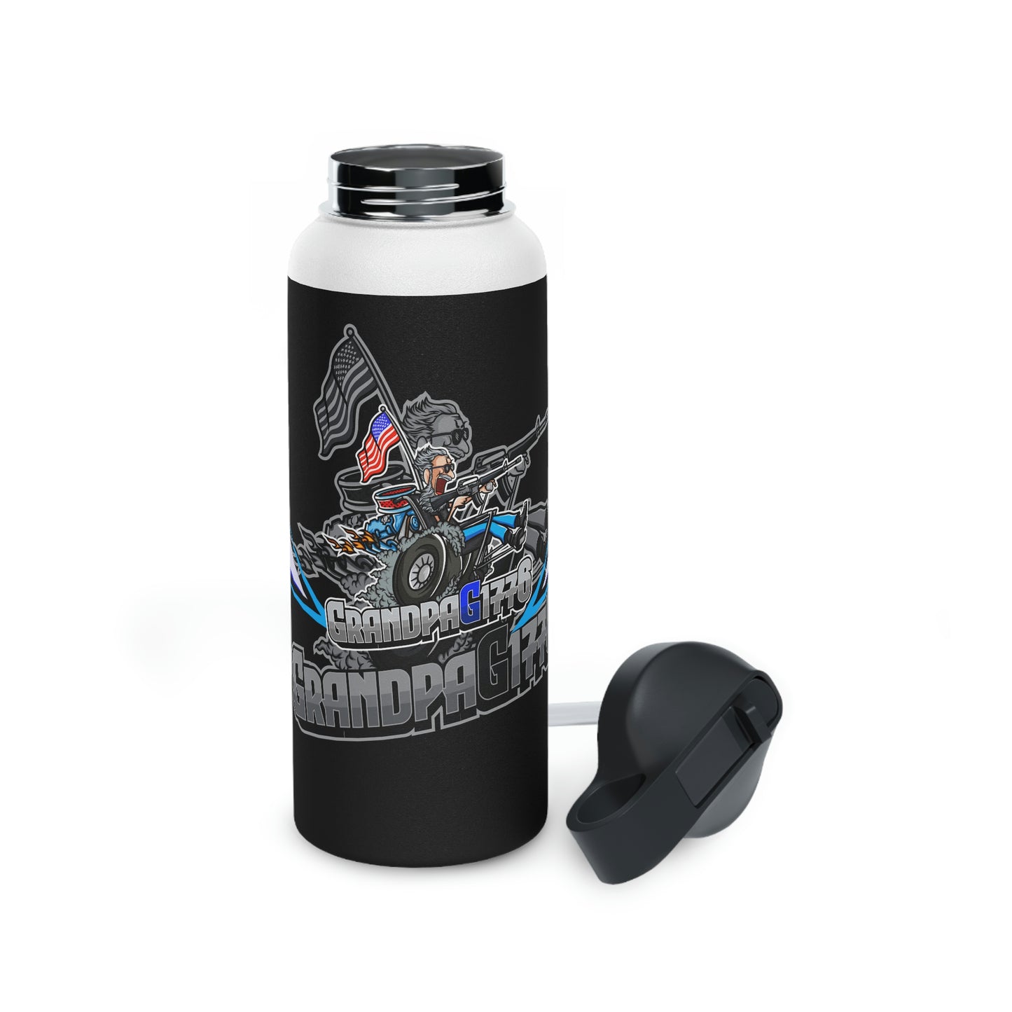 GrandpaG Stainless Steel Water Bottle, Standard Lid
