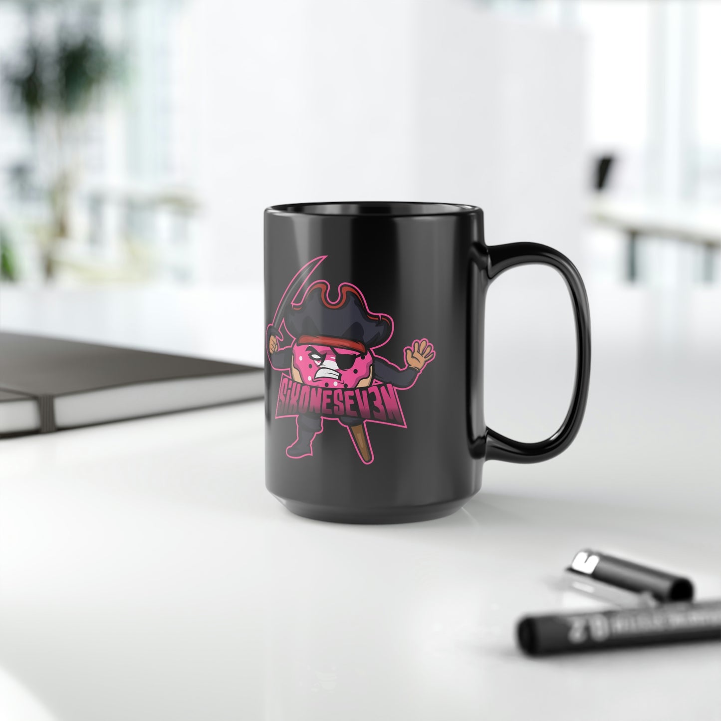 SixOneSev3n Black Mug, 15oz