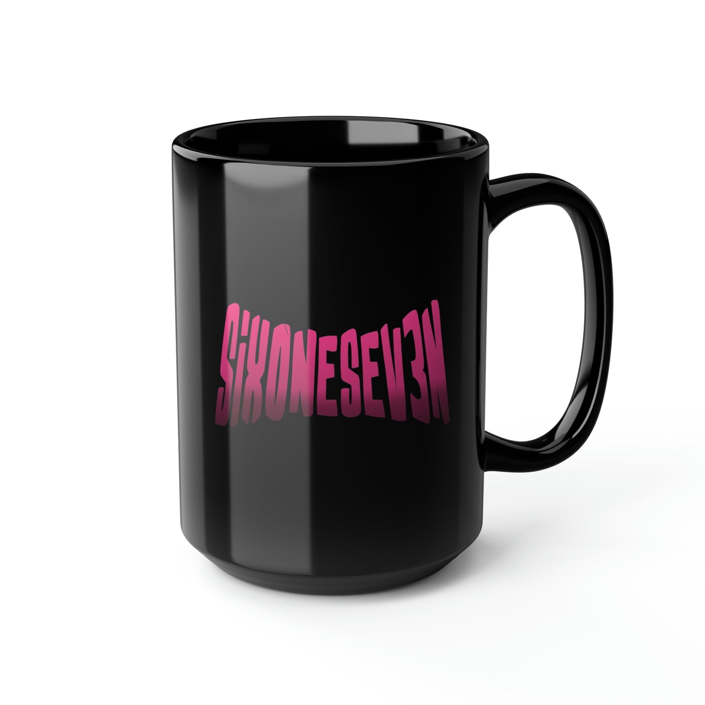 SixOneSev3n Text Black Mug, 15oz