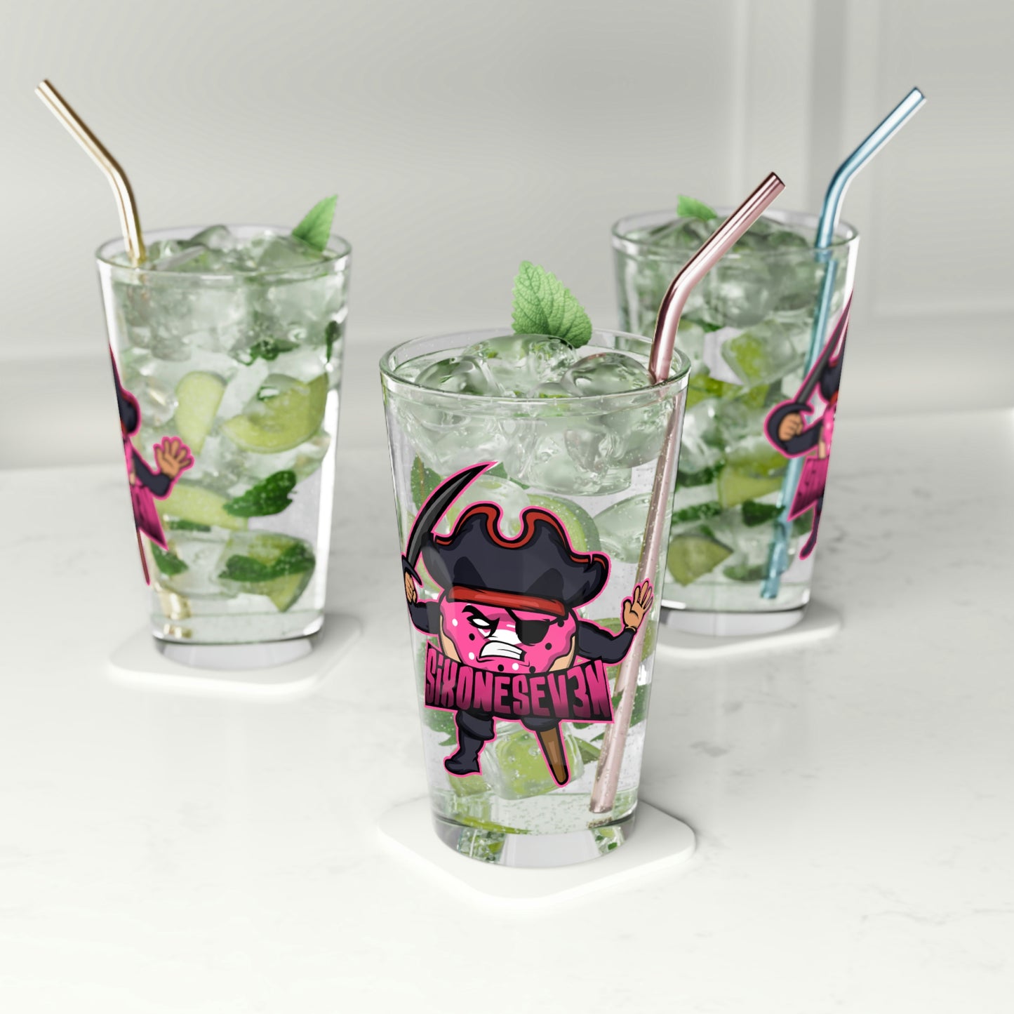 SixOneSev3n Pint Glass, 16oz