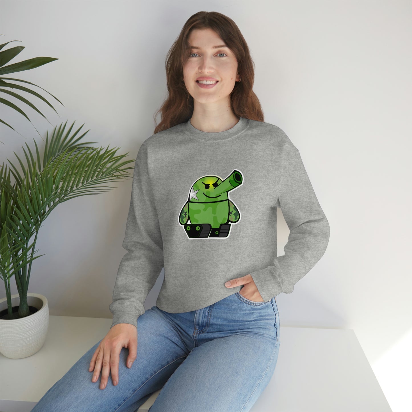 Smarmy Tank Cartoon Unisex Sweatshirt