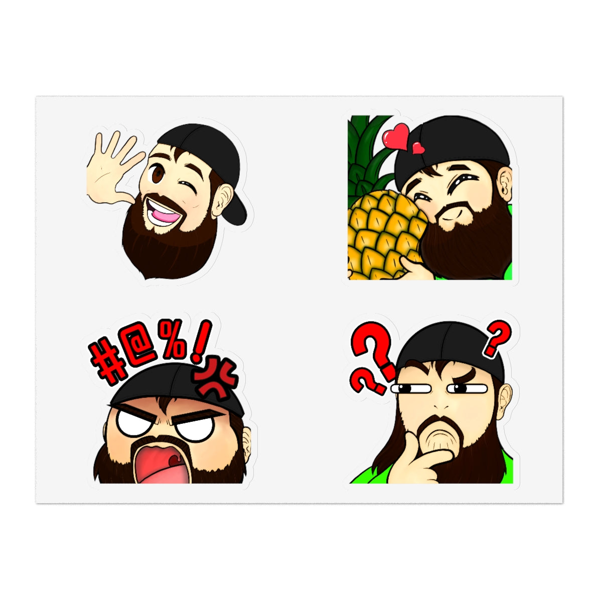 JJ Green Giant Emote Sticker Sheets