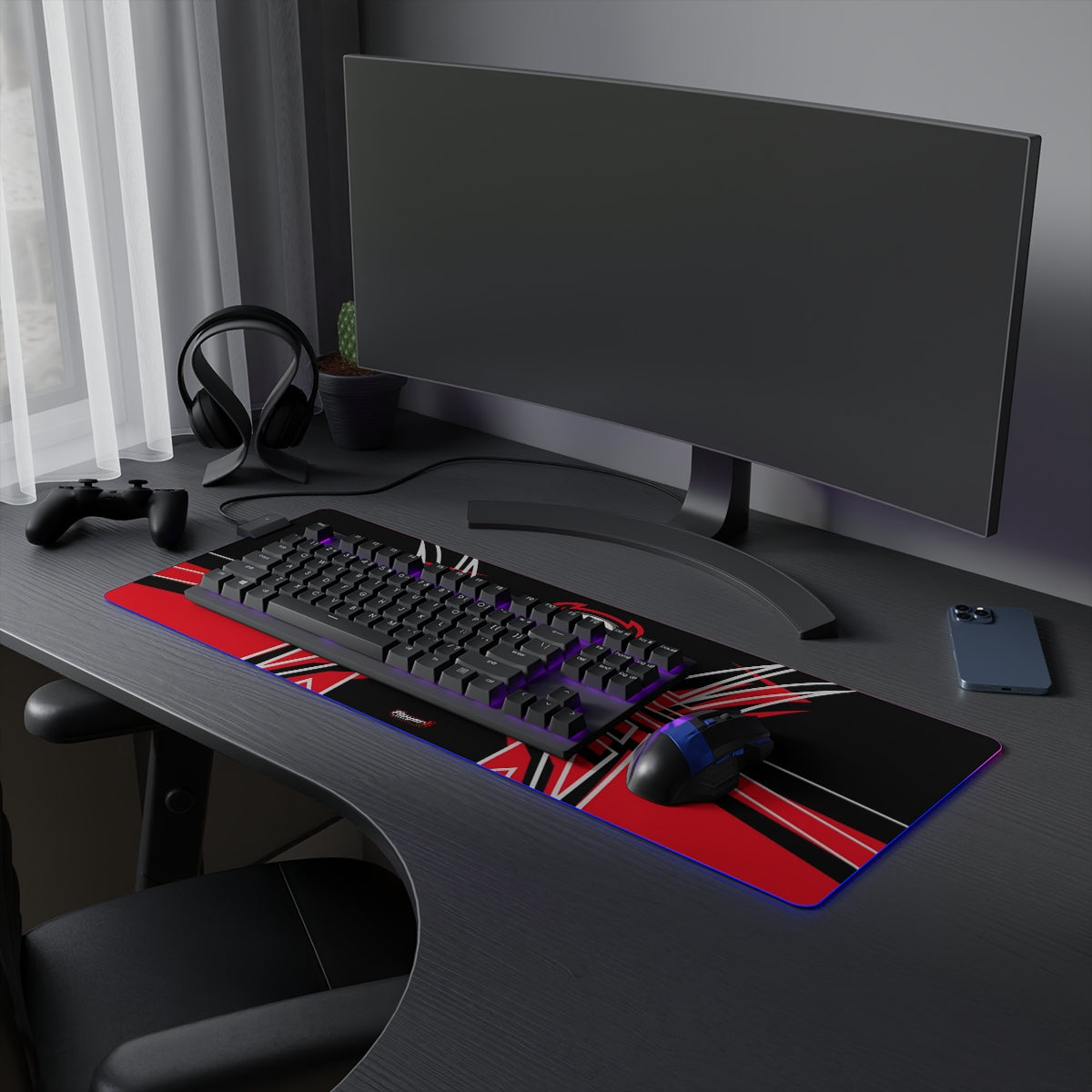 Red Bit LED Gaming Mouse Pad