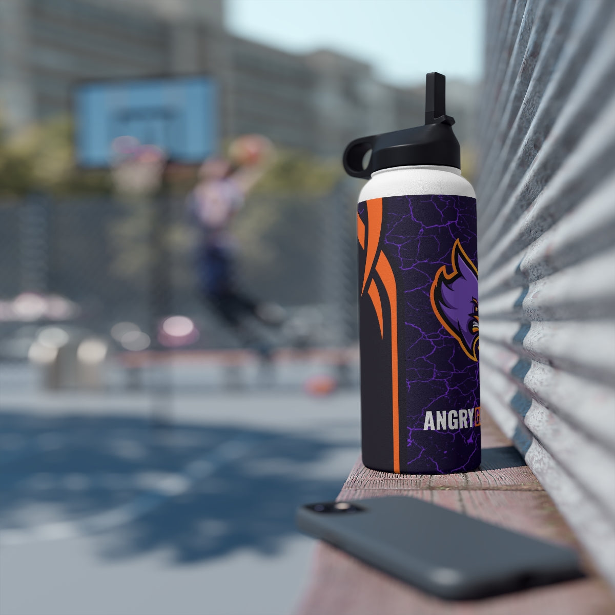 Angry Gaming Stainless Steel Water Bottle, Standard Lid