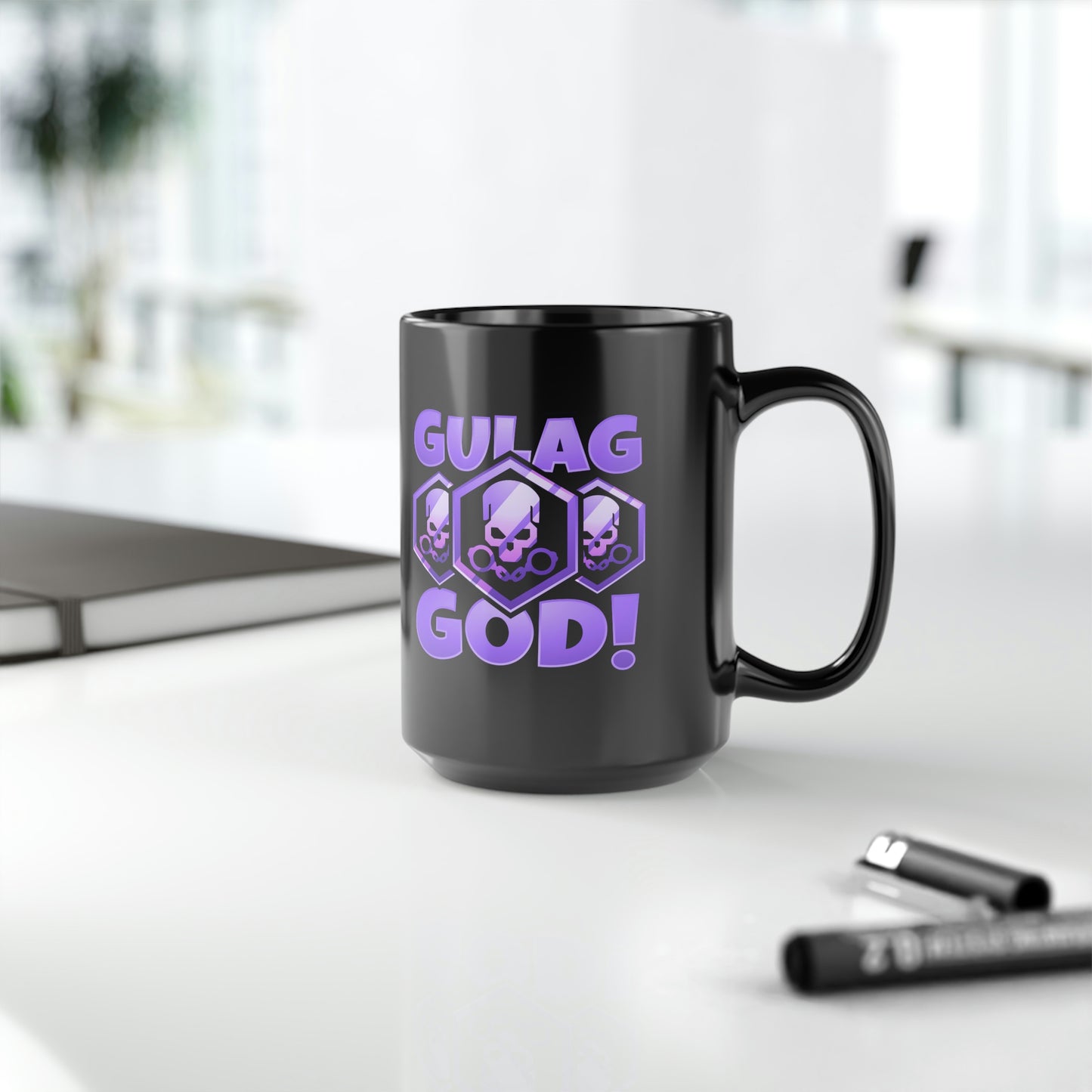 Spangs Gulag God Black Mug, 15oz