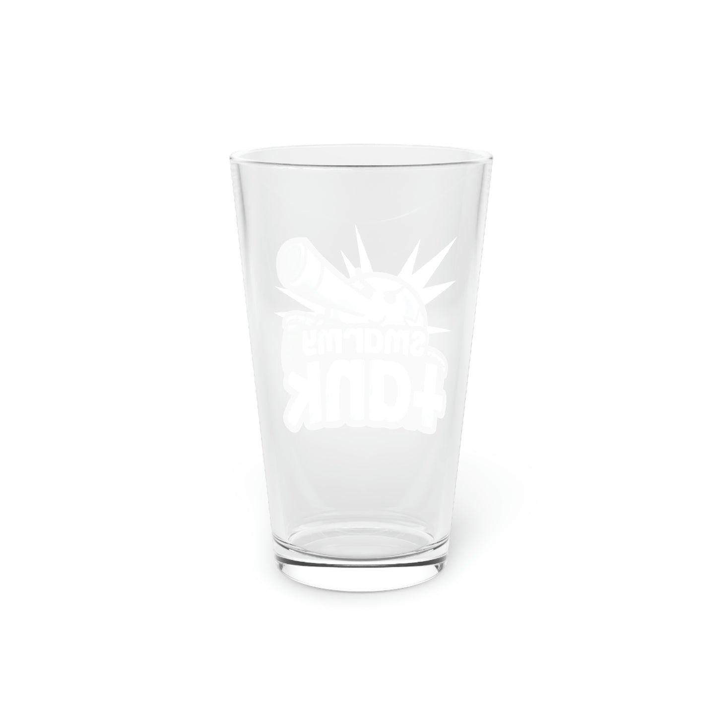 Chrome Smarmy Tank Pint Glass, 16oz