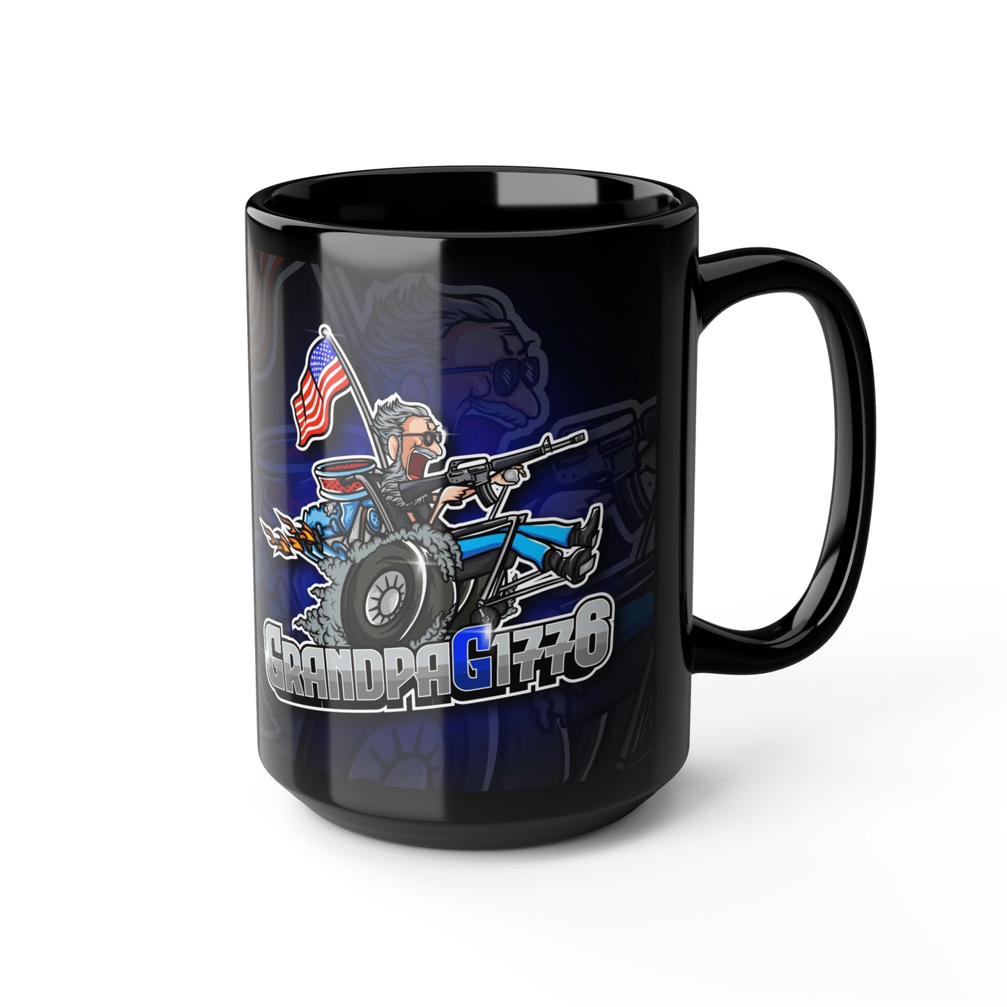 GrandpaG Silhouette Black Mug, 15oz