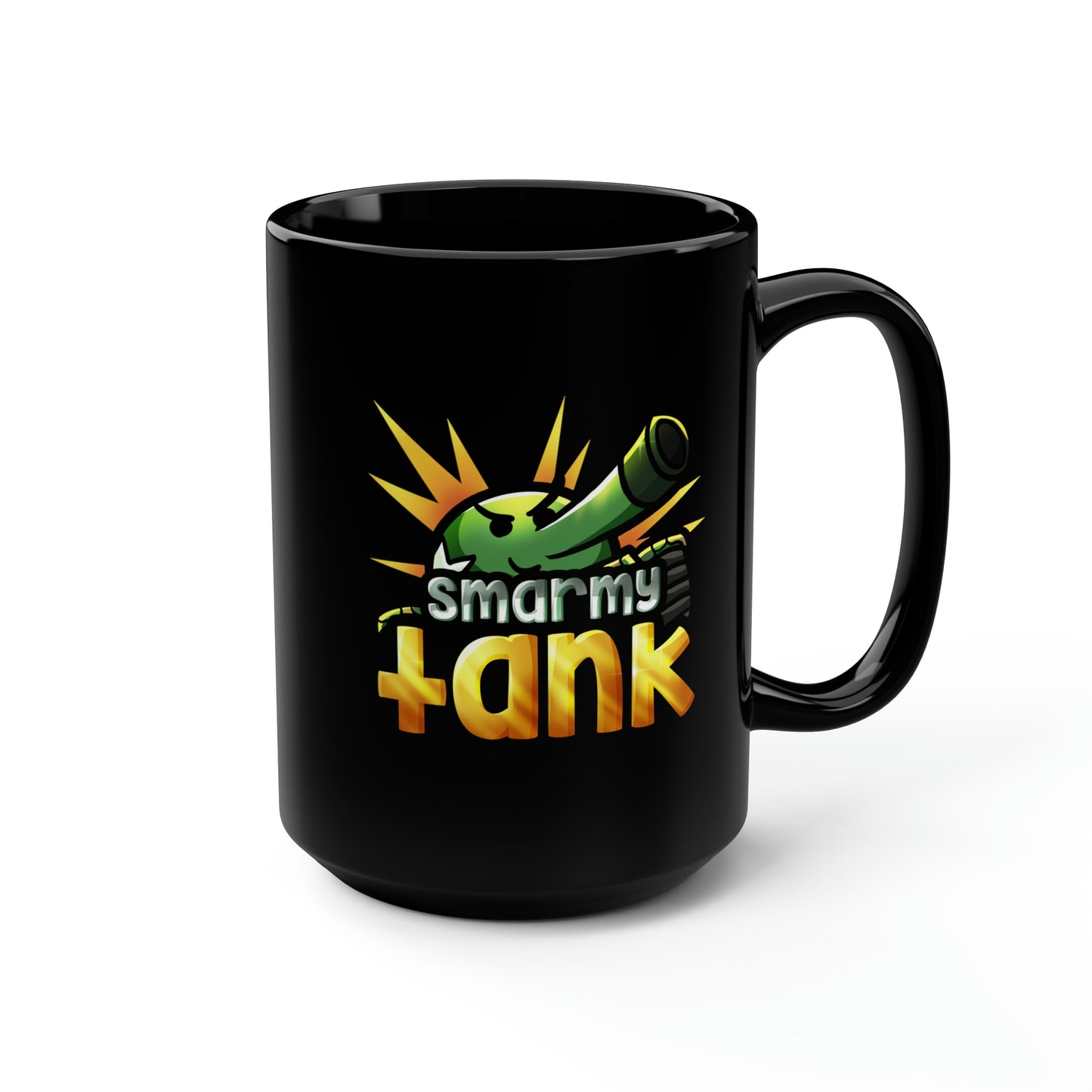 Smarmy Tank Black Mug, 15oz