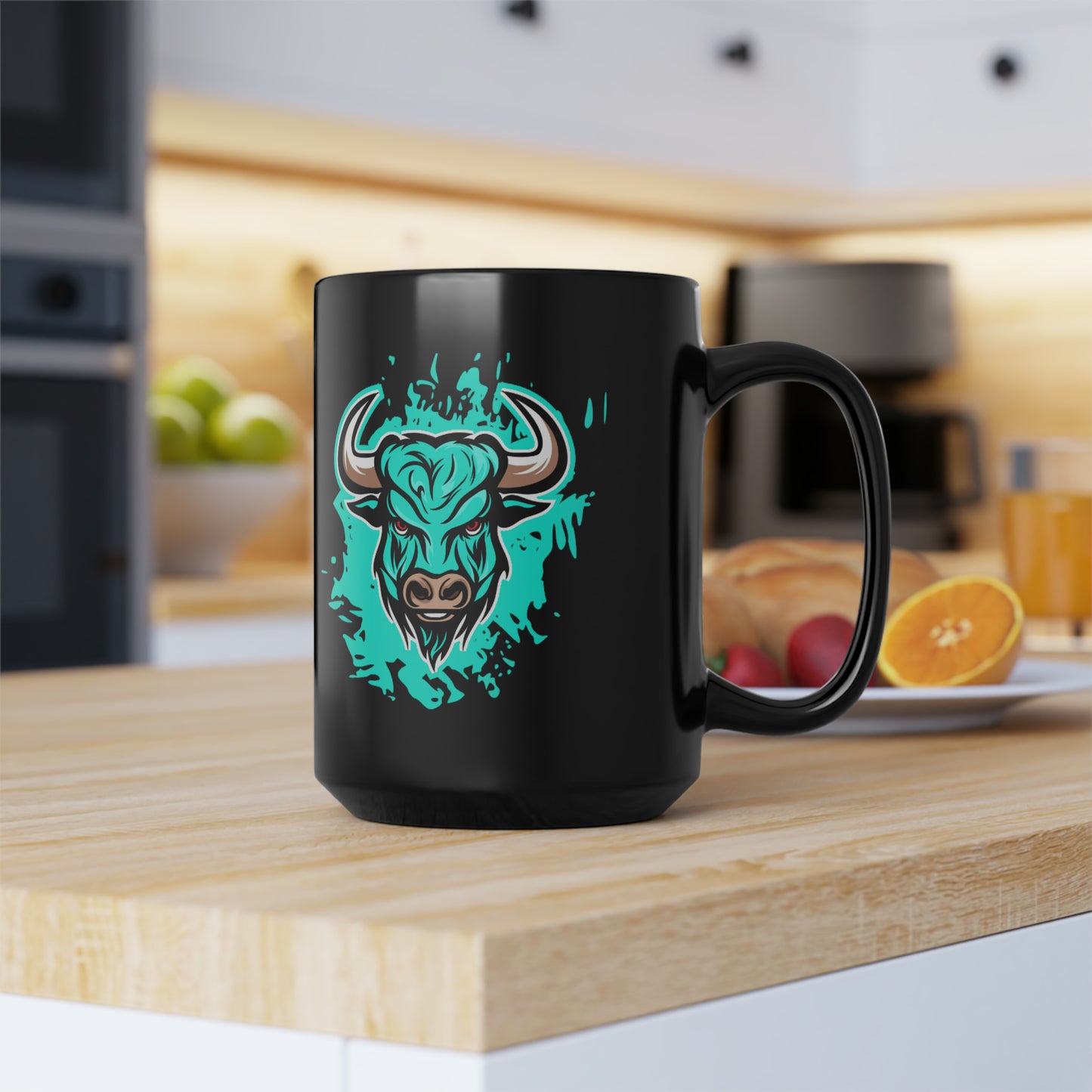 Rocky Buffulo Black Mug, 15oz