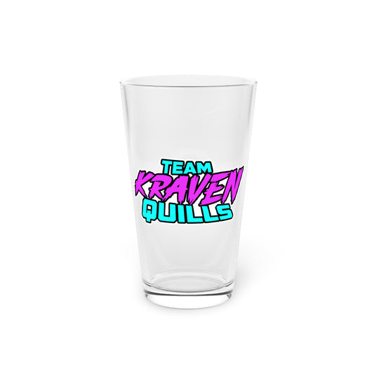 Team Kraven Quills Pint Glass, 16oz