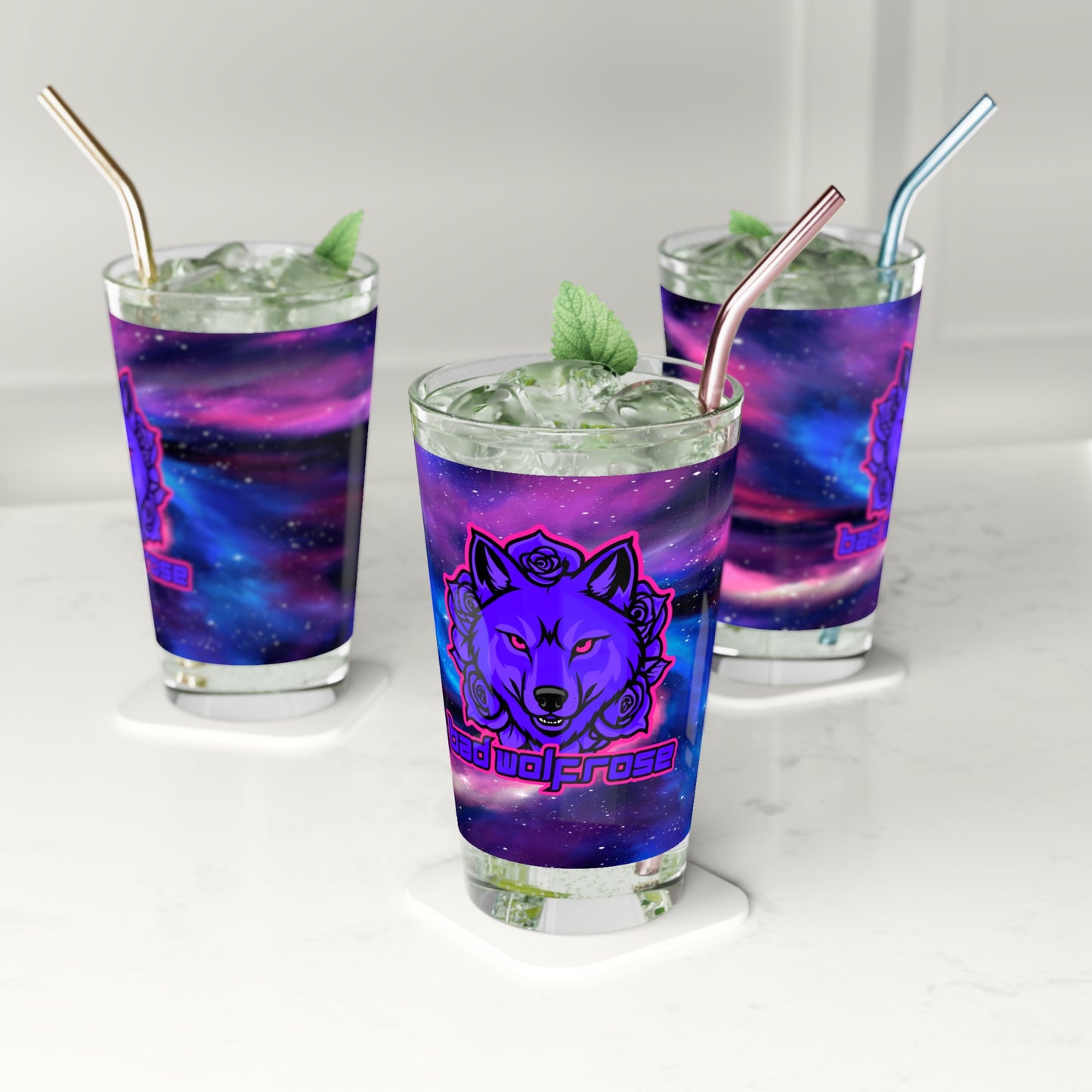 BadWolfRose Space Pint Glass, 16oz