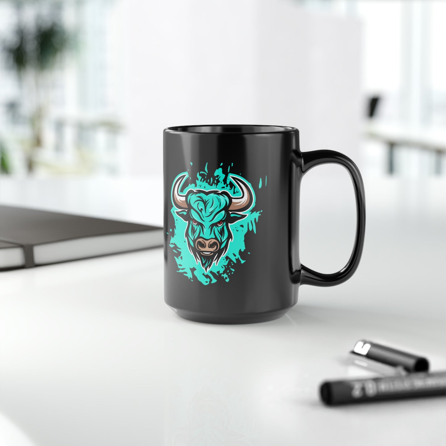 Rocky Buffulo Black Mug, 15oz