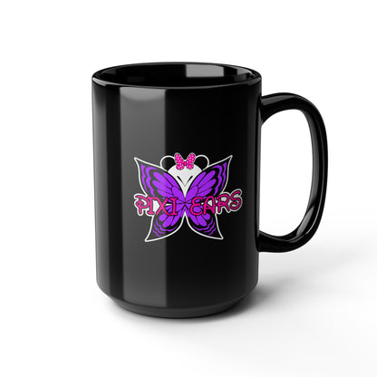 Pixi Ears Black Mug, 15oz