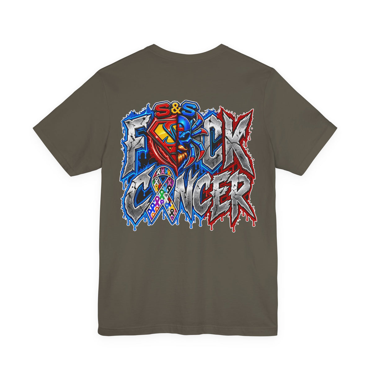 F*ck Cancer Spiderman 8888 & Superman85 Collab Unisex T-shirt