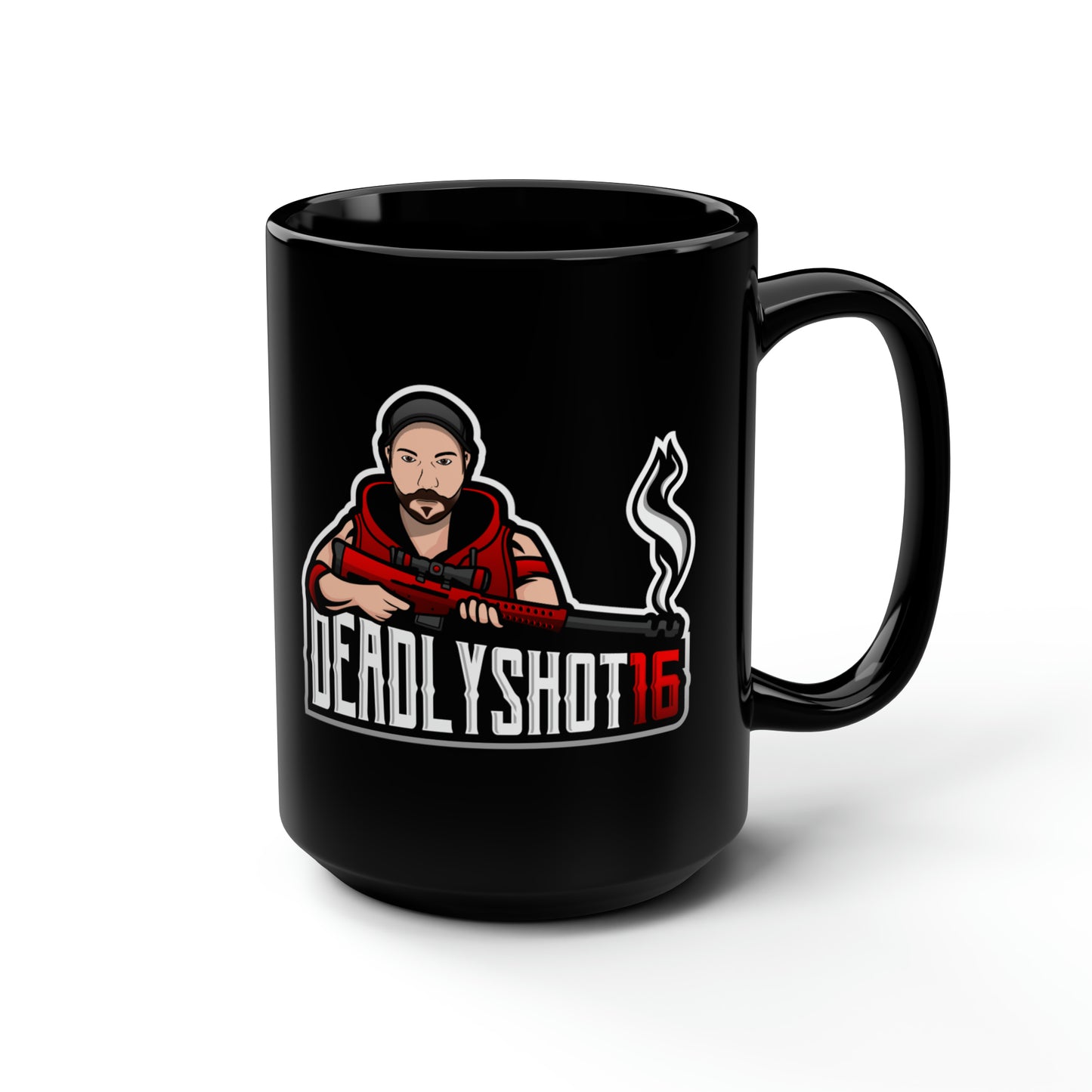 Deadlyshot16 Black Mug, 15oz