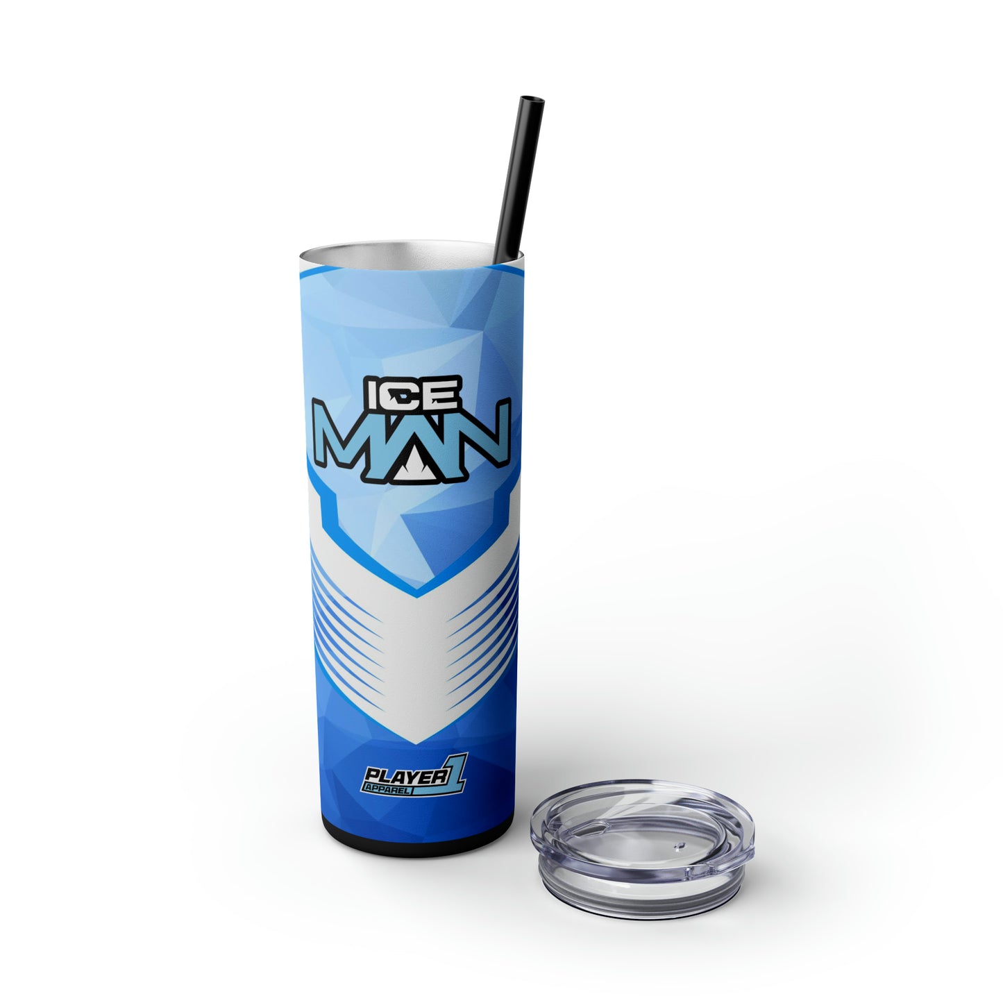 IceMan Skinny Tumbler with Straw, 20oz