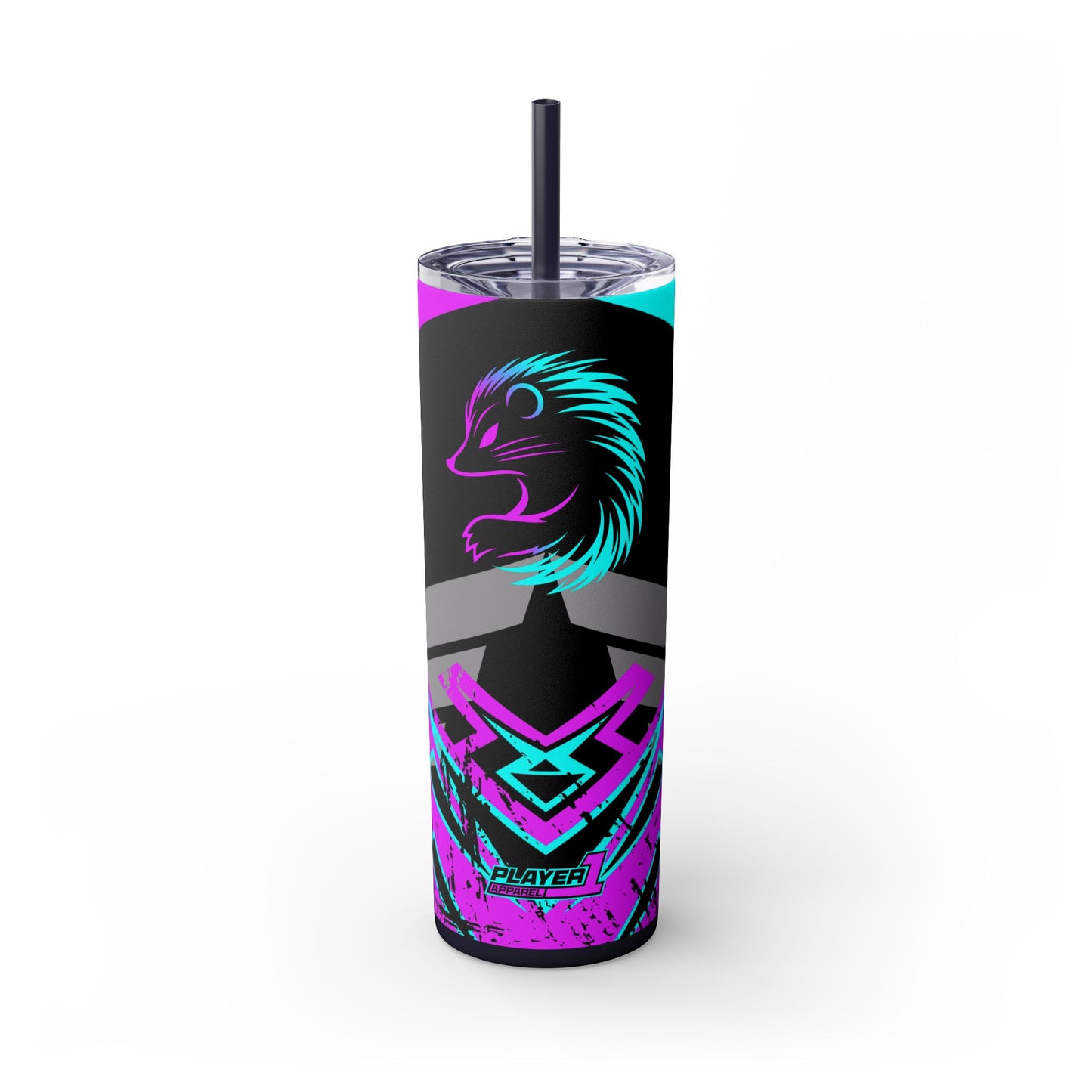 Kraven Quills Skinny Tumbler with Straw, 20oz