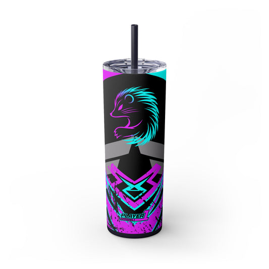Kraven Quills Skinny Tumbler with Straw, 20oz