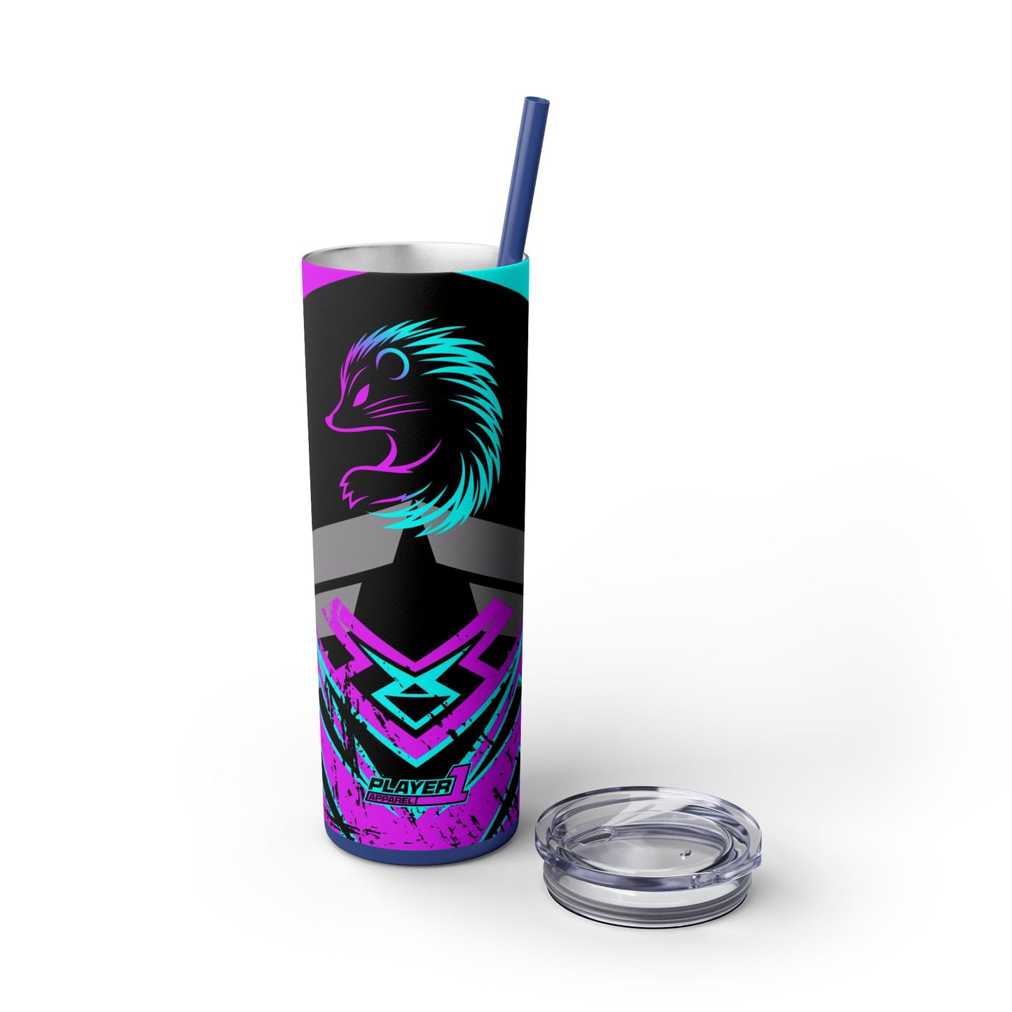 Kraven Quills Skinny Tumbler with Straw, 20oz