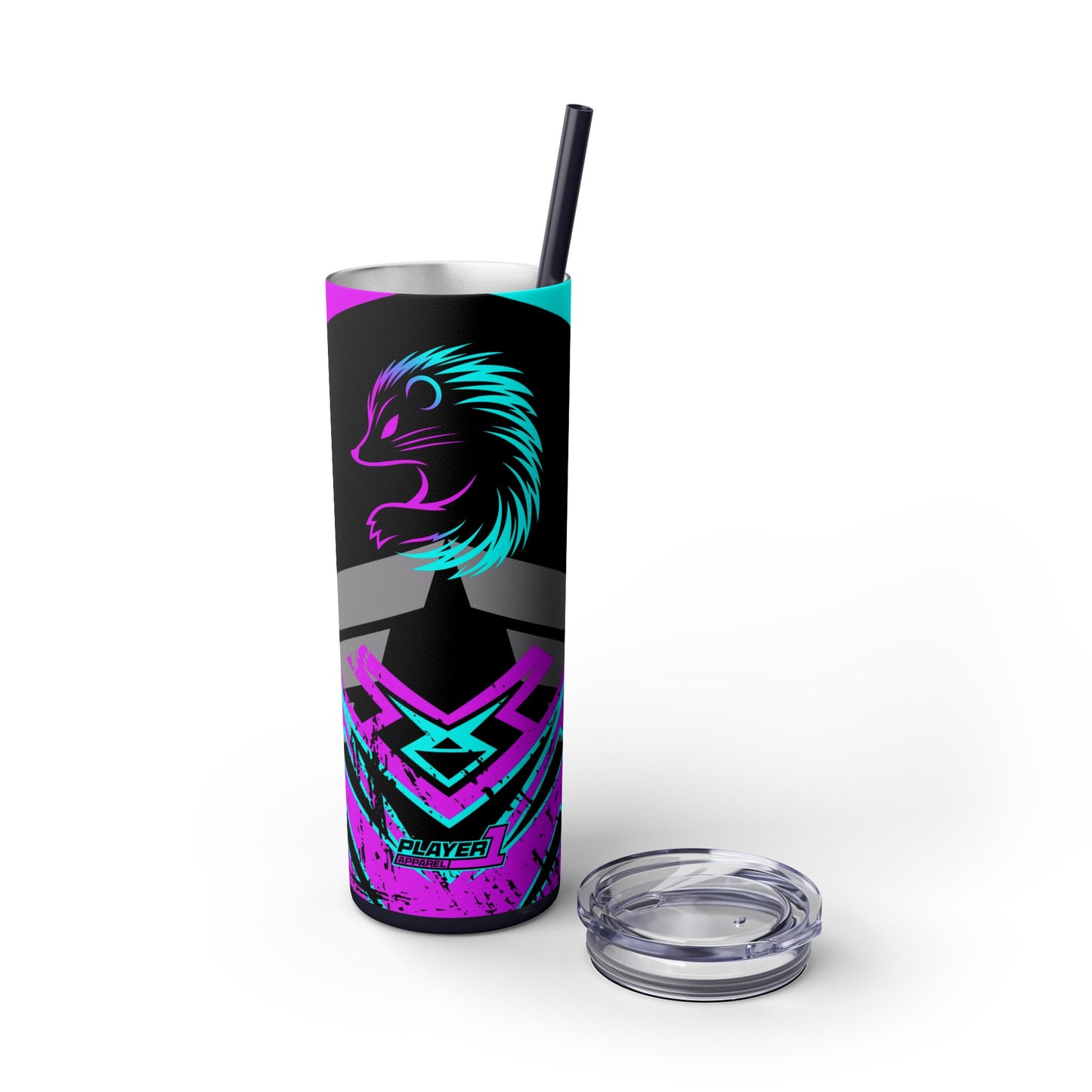 Kraven Quills Skinny Tumbler with Straw, 20oz