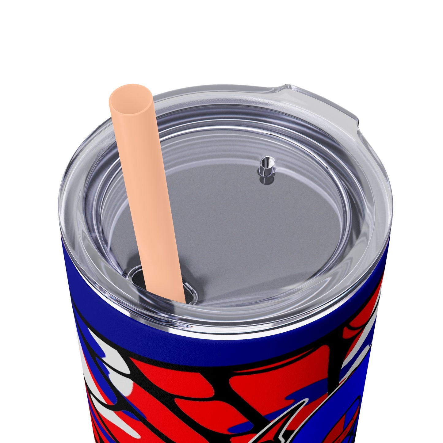 Spiderman8888 Skinny Tumbler with Straw, 20oz