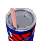 Spiderman8888 Skinny Tumbler with Straw, 20oz
