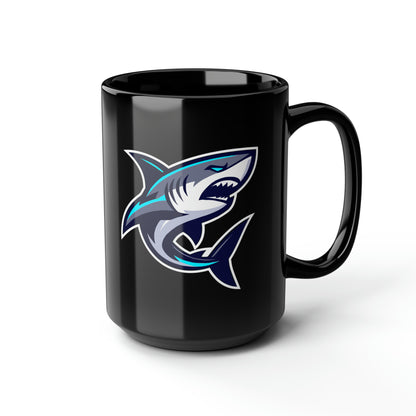 Casual Shark Classic Black Mug, 15oz