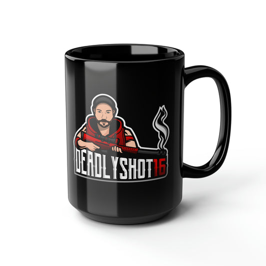Deadlyshot16 Black Mug, 15oz