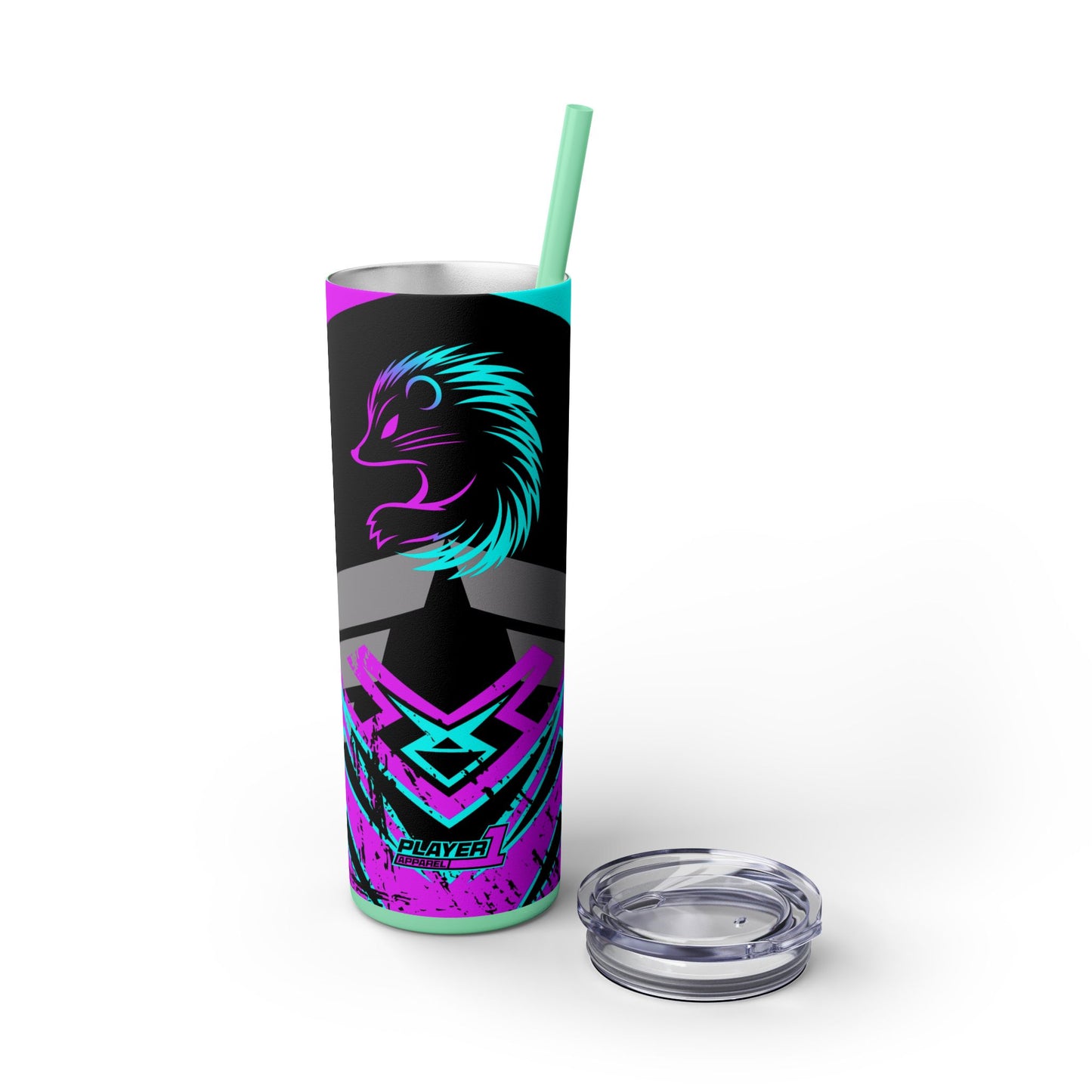 Kraven Quills Skinny Tumbler with Straw, 20oz