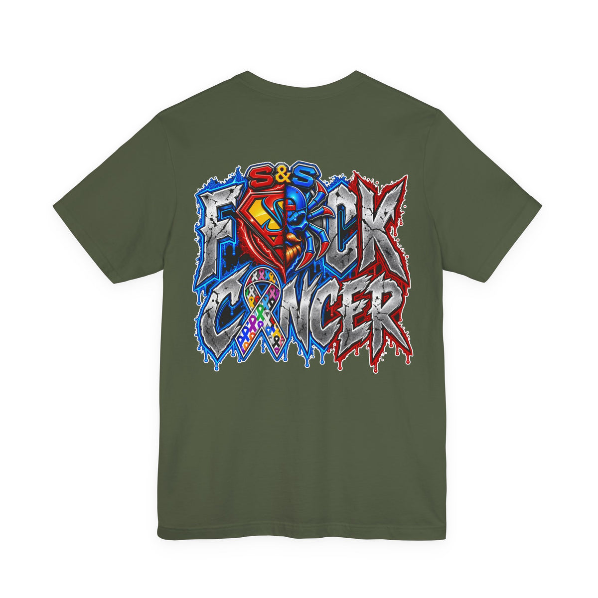 F*ck Cancer Spiderman 8888 & Superman85 Collab Unisex T-shirt
