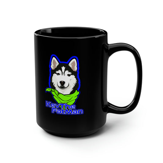 KevTheFatMan Black Mug, 15oz