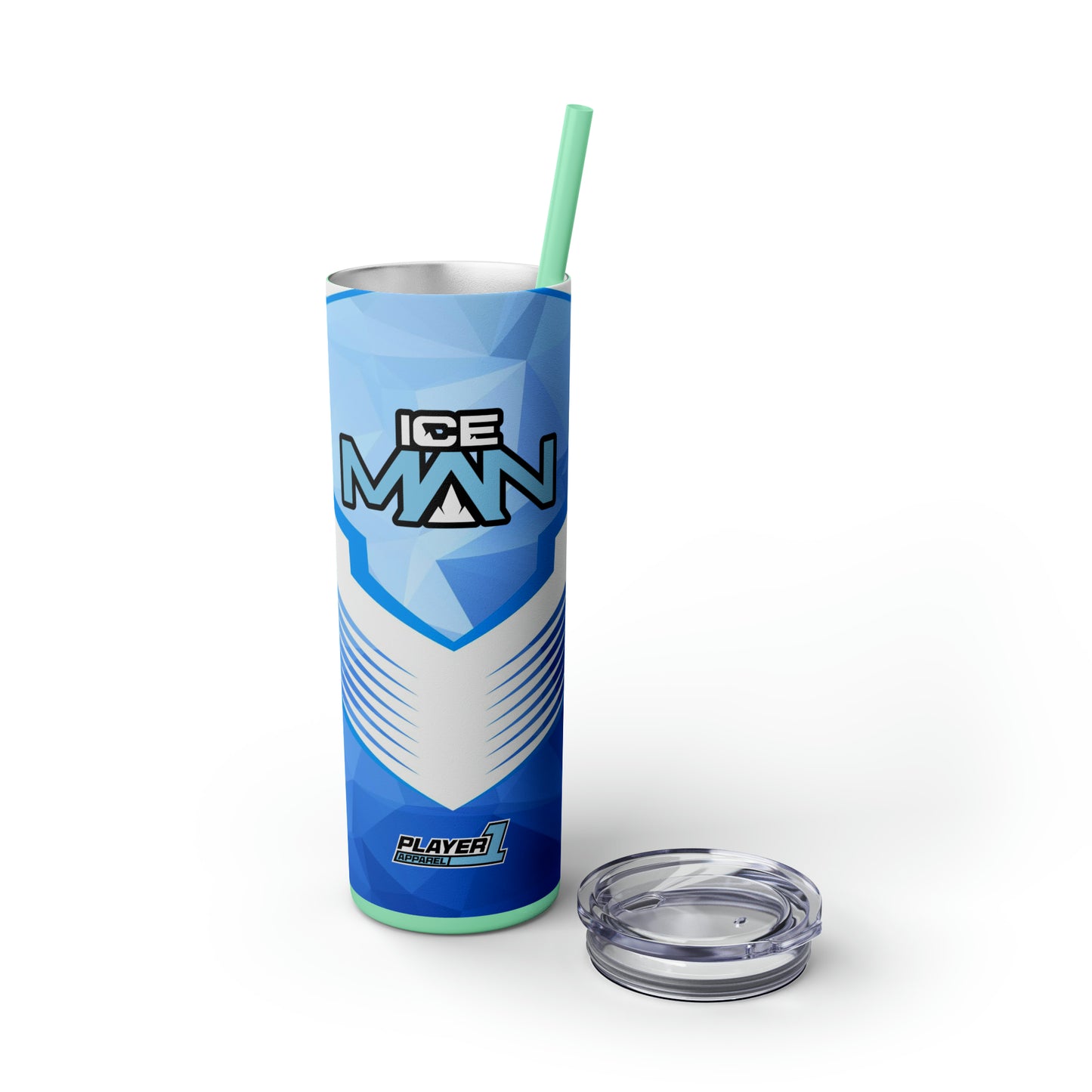 IceMan Skinny Tumbler with Straw, 20oz