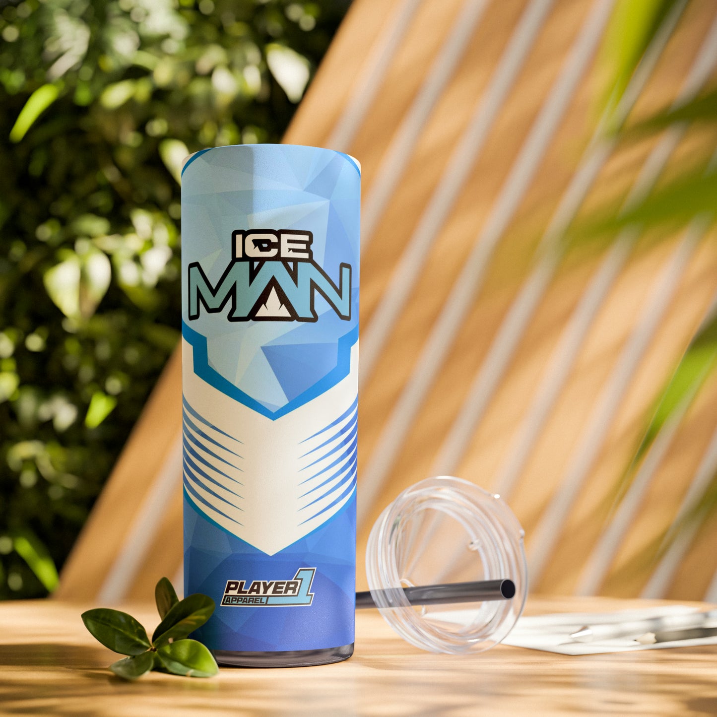 IceMan Skinny Tumbler with Straw, 20oz