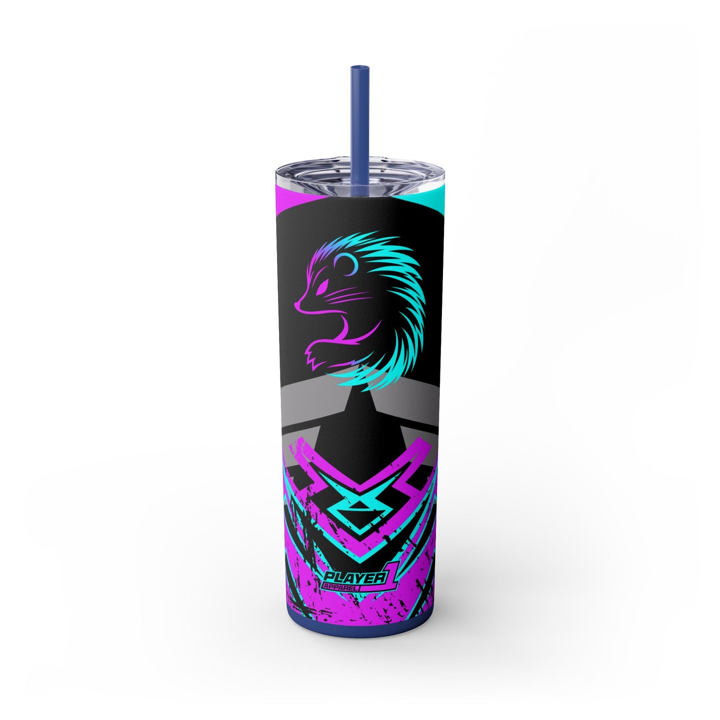 Kraven Quills Skinny Tumbler with Straw, 20oz