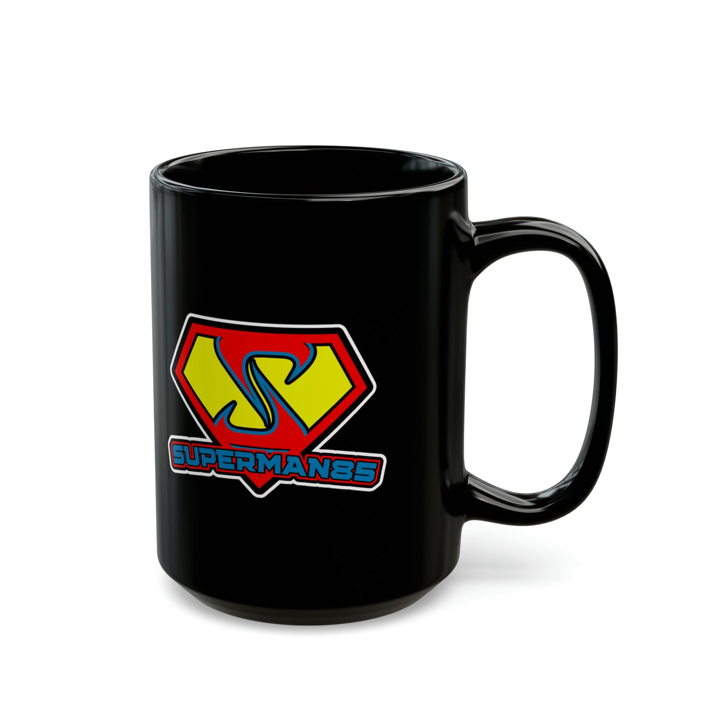 Superman85 Black Mug, 15oz