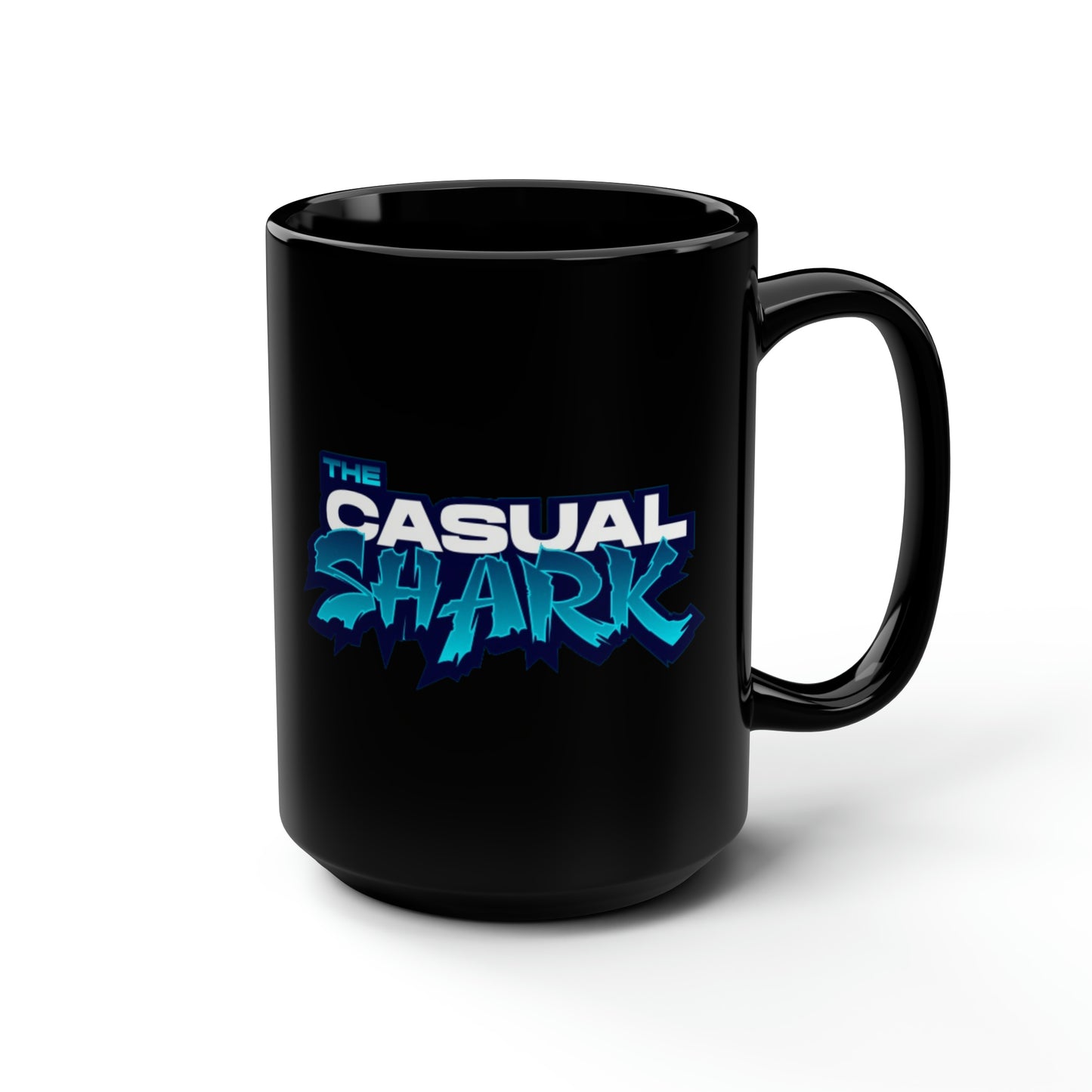 Casual Shark Black Mug, 15oz