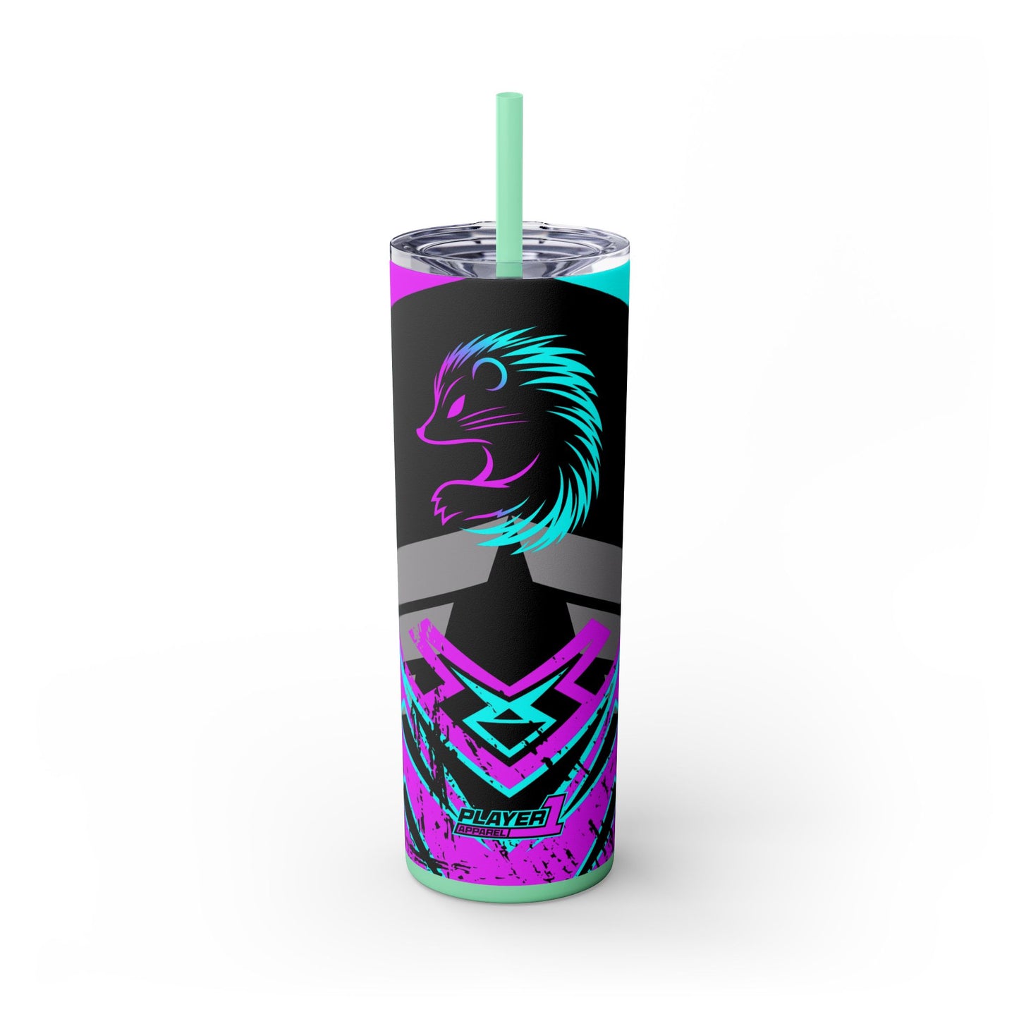 Kraven Quills Skinny Tumbler with Straw, 20oz