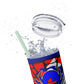 Spiderman8888 Skinny Tumbler with Straw, 20oz
