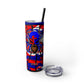 Spiderman8888 Skinny Tumbler with Straw, 20oz
