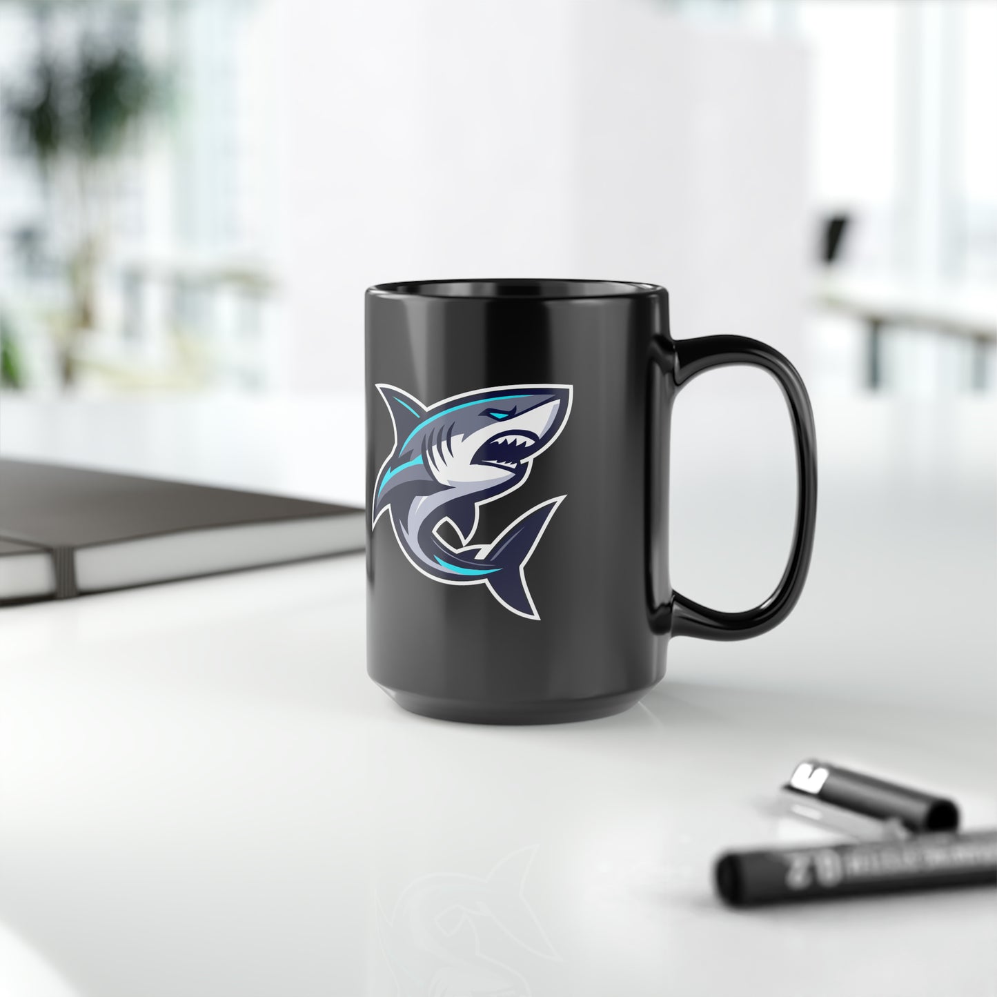 Casual Shark Classic Black Mug, 15oz