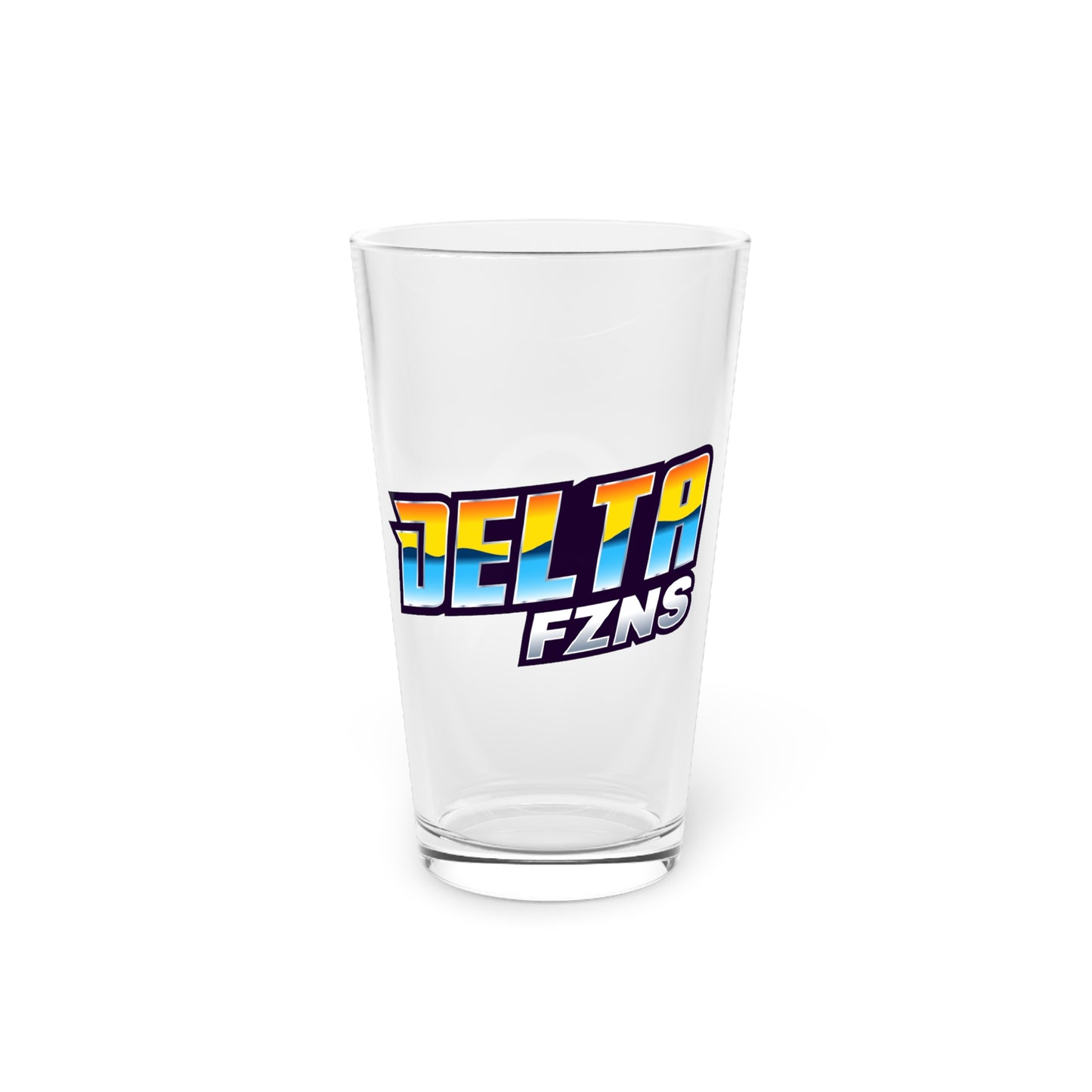 Delta FZNS Text Pint Glass, 16oz