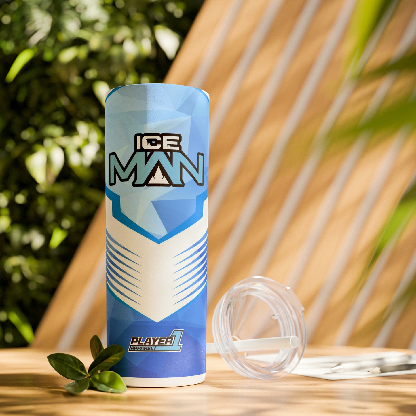 IceMan Skinny Tumbler with Straw, 20oz
