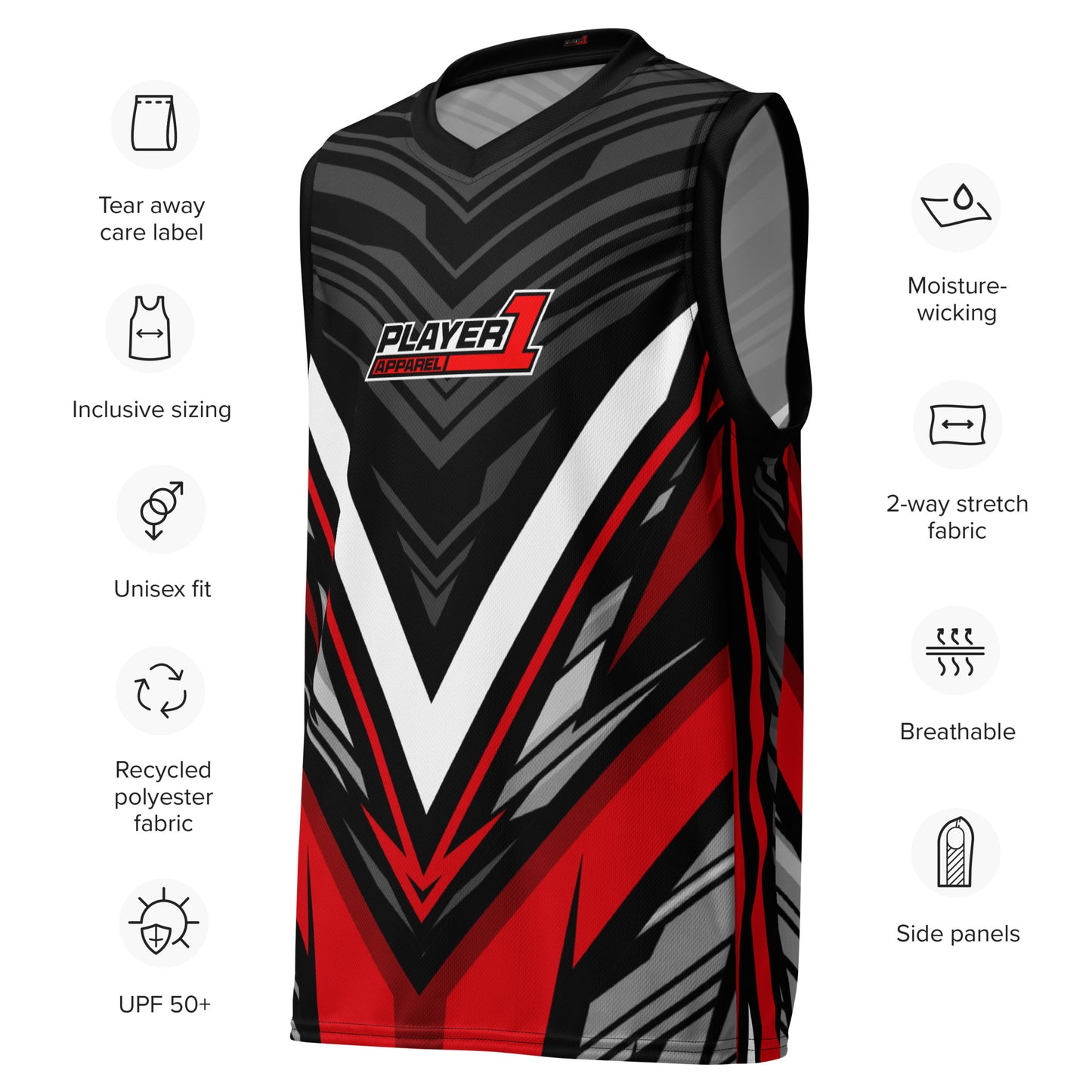 Player1Apparel Unisex Basketball Pro Jersey V2