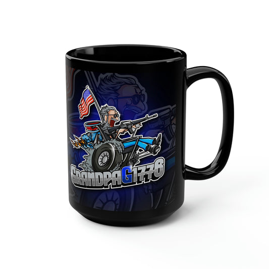 GrandpaG Silhouette Black Mug, 15oz
