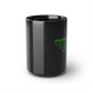 Green Giant Text Black Mug, 15oz