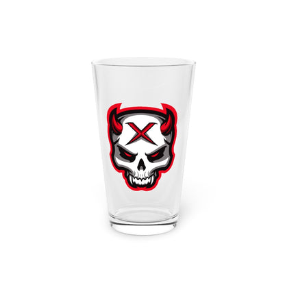 Red Bit Pint Glass, 16oz